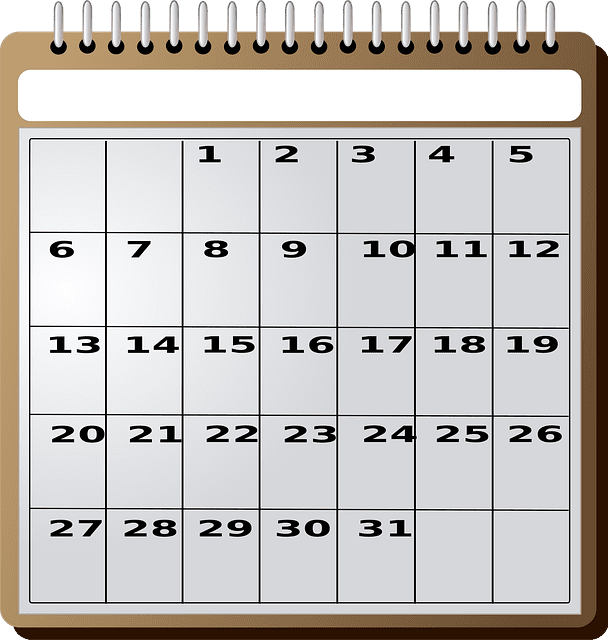 calendario per chiudere bene il mese